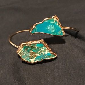 Gold Vermeil Plated Turquoise Cuff